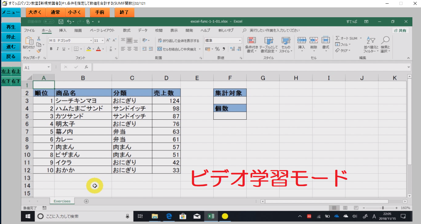 e ラーニングの学習画面